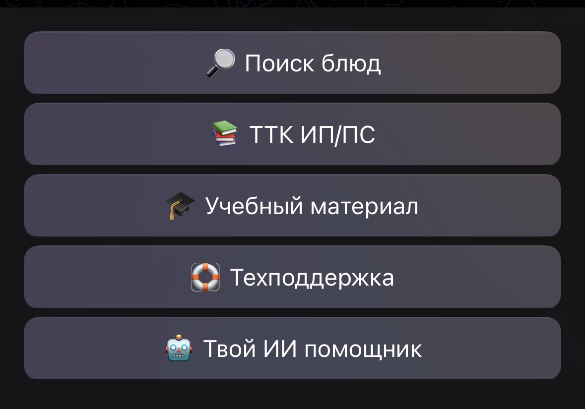 Шаг 4 — Меню сервиса